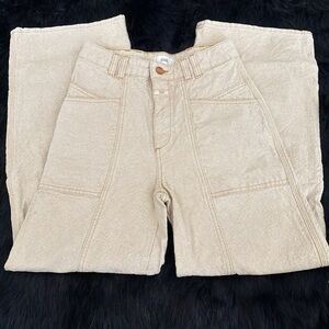 Closed Beige and Black Textured Pants